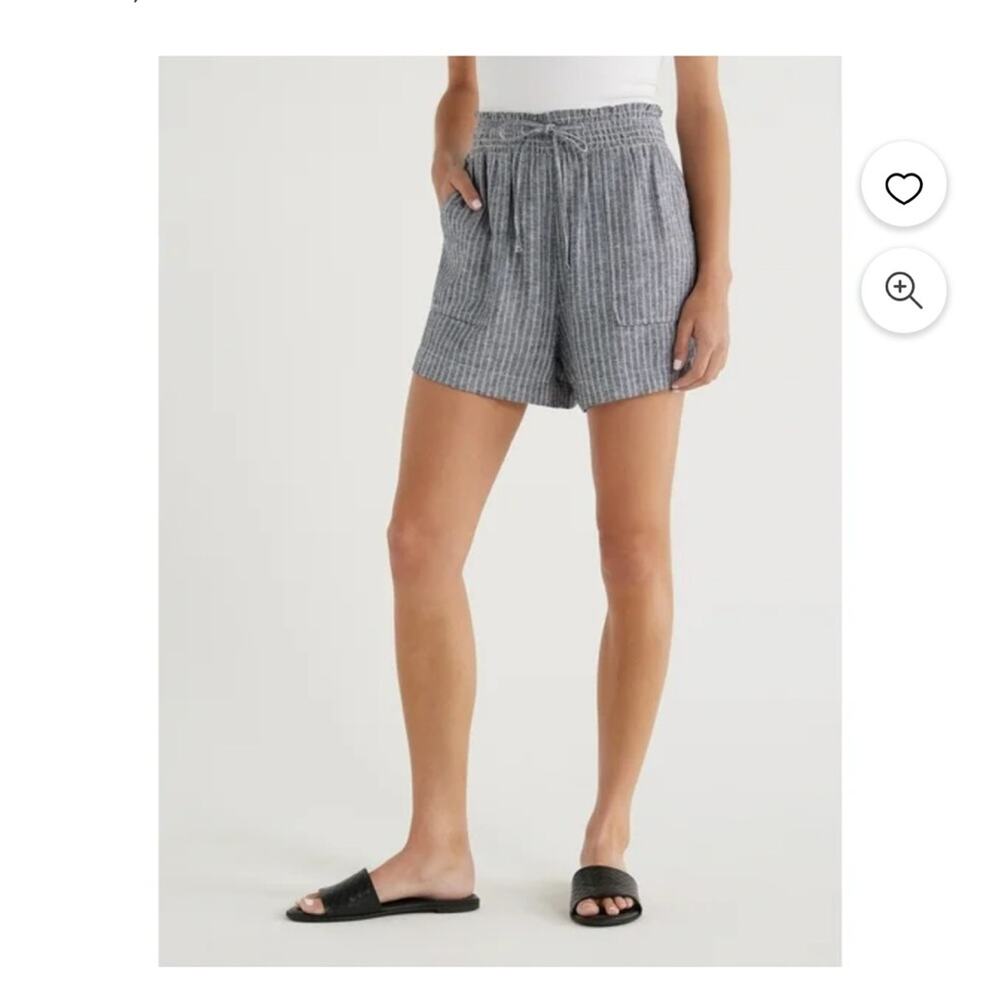 Blue Striped Casual Shorts